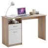 FMD Desk with 1 Drawer 123x50x76.5 cm Oak and White Colour oak 