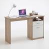 FMD Desk with Drawer - Contemporary Oak & White - 123x50 cm