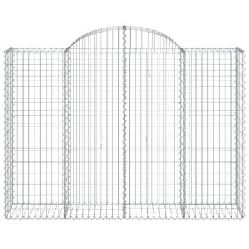 Arched Gabion Baskets - 13 pcs Galvanised Iron Garden Barriers