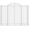 Arched Gabion Baskets - 13 pcs Galvanised Iron Garden Barriers