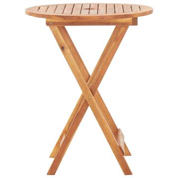 Folding Garden Table 60x75 cm - Solid Acacia Wood