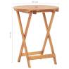 Folding Garden Table 60x75 cm - Solid Acacia Wood