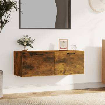 Wall Cabinet in Smoked Oak | 100x36.5x35 cm | Hipomarket