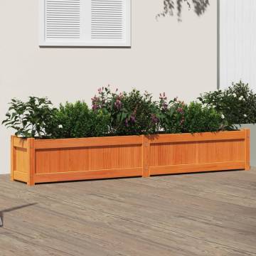 Garden Planter Wax Brown - Solid Pine 180x31x31 cm