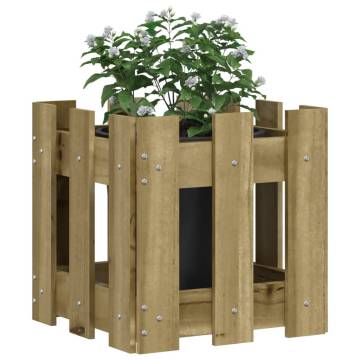 Garden Planter with Fence Design - Impregnated Pine Wood