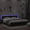 Bed Frame with Headboard and LED Black 200x200 cm Colour black Size 200 x 200 cm 