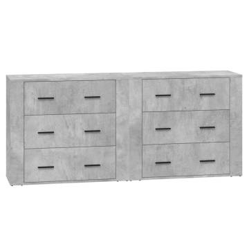 Stylish 2 pcs Concrete Grey Sideboards | Hipomarket UK