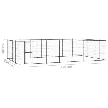 Outdoor Dog Kennel - Durable Steel 33.88 m² | HipoMarket