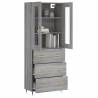 Elegant Highboard Grey Sonoma | 69.5x34x180 cm | Hipomarket