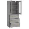 Elegant Highboard Grey Sonoma | 69.5x34x180 cm | Hipomarket