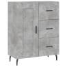 Stylish Highboard in Concrete Grey - 69.5x34x180 cm