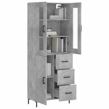 Stylish Highboard Concrete Grey - 69.5x34x180 cm | Hipo Market