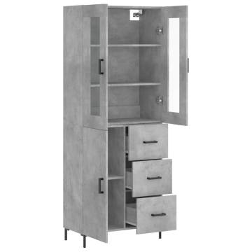 Stylish Highboard Concrete Grey - 69.5x34x180 cm | Hipo Market