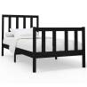 Stylish Black Solid Wood Pine Bed Frame 100x200 cm