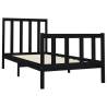 Stylish Black Solid Wood Pine Bed Frame 100x200 cm