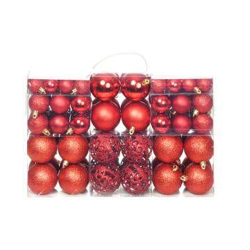 100 Piece Red Christmas Ball Set - Perfect Decor for Holidays