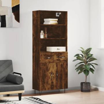 Highboard Smoked Oak - Stylish Storage Solution | HipoMarket