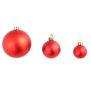 100 Piece Red Christmas Ball Set - Perfect Decor for Holidays