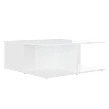 Stylish White Coffee Table 80x80 cm - Engineered Wood