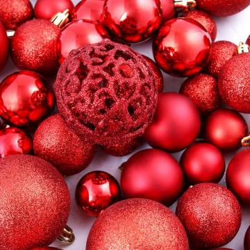 100 Piece Red Christmas Ball Set - Perfect Decor for Holidays