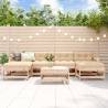 7 Piece Garden Lounge Set Solid Wood Pine Colour natural pine Number of 7 