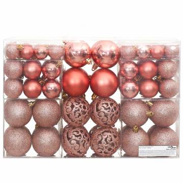 100 Pcs Pink & Rose Christmas Baubles - Perfect Tree Decor