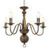 Antique Black Chandelier - Elegant Home Lighting (5 E14 Bulbs)