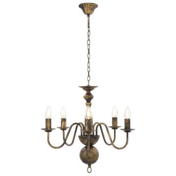 Antique Black Chandelier - Elegant Home Lighting (5 E14 Bulbs)