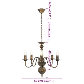 Antique Black Chandelier - Elegant Home Lighting (5 E14 Bulbs)