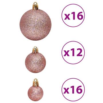 100 Pcs Pink & Rose Christmas Baubles - Perfect Tree Decor