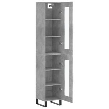 Stylish Highboard Concrete Grey - 34.5x34x180 cm