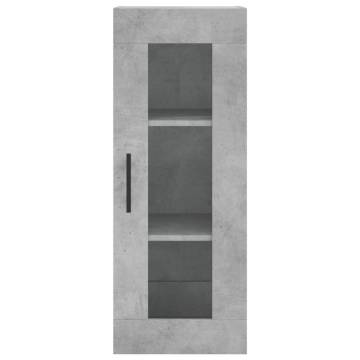 Stylish Highboard Concrete Grey - 34.5x34x180 cm