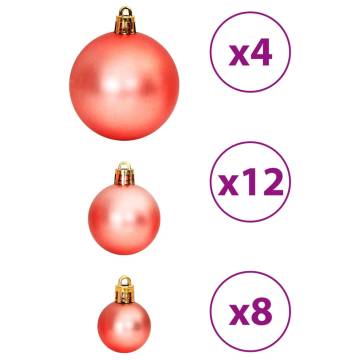 100 Pcs Pink & Rose Christmas Baubles - Perfect Tree Decor