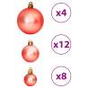 100 Pcs Pink & Rose Christmas Baubles - Perfect Tree Decor