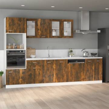 Microwave Cabinet Smoked Oak - Space-Saving Storage Solution