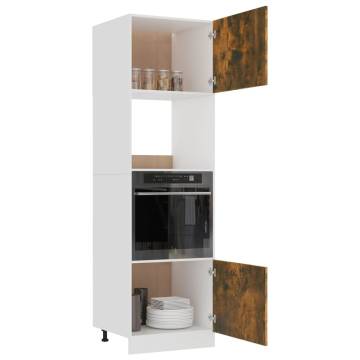 Microwave Cabinet Smoked Oak - Space-Saving Storage Solution