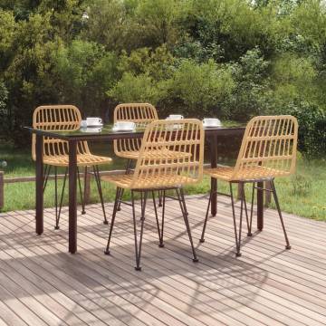 5 Piece Garden Dining Set - Poly Rattan Outdoor Furniture