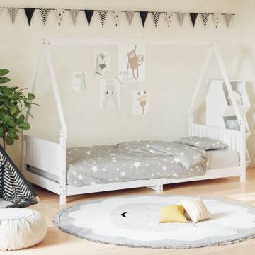 Kids Bed Frame White 90x190 cm | Solid Pine Wood Design