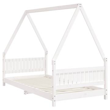 Kids Bed Frame White 90x190 cm | Solid Pine Wood Design