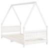 Kids Bed Frame White 90x190 cm | Solid Pine Wood Design