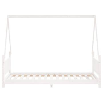 Kids Bed Frame White 90x190 cm | Solid Pine Wood Design