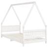 Kids Bed Frame White 90x190 cm | Solid Pine Wood Design