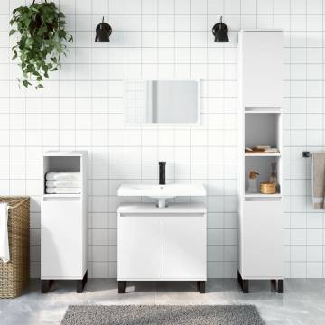 Stylish White Bathroom Cabinet 30x30x190 cm | Hipo Market