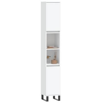 Stylish White Bathroom Cabinet 30x30x190 cm | Hipo Market