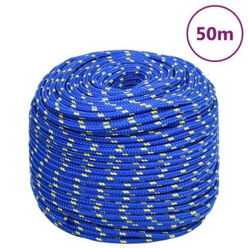 Durable Blue Boat Rope 6mm, 50m Polypropylene | HipoMarket