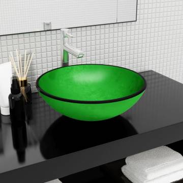 Stylish Green Tempered Glass Basin - 42x14 cm