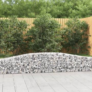 Arched Gabion Baskets - 2 pcs Galvanised Iron | Hipomarket