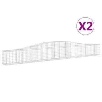 Arched Gabion Baskets - 2 pcs Galvanised Iron | Hipomarket