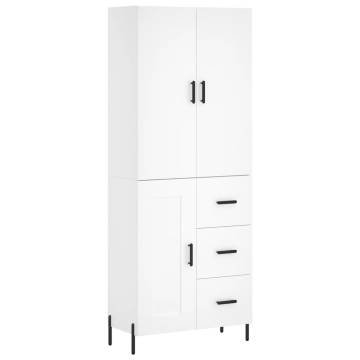 Stylish Highboard White 69.5x34x180 cm | Hipomarket