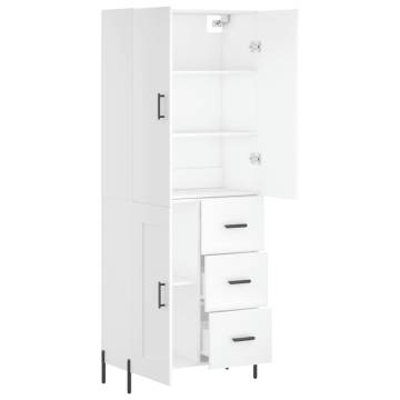 Stylish Highboard White 69.5x34x180 cm | Hipomarket